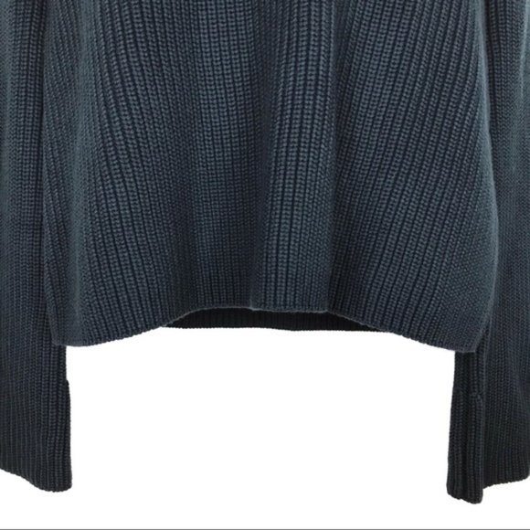 MINKPINK Dark Teal Blue Green Deep V-Neck Sweater - Picture 4 of 12